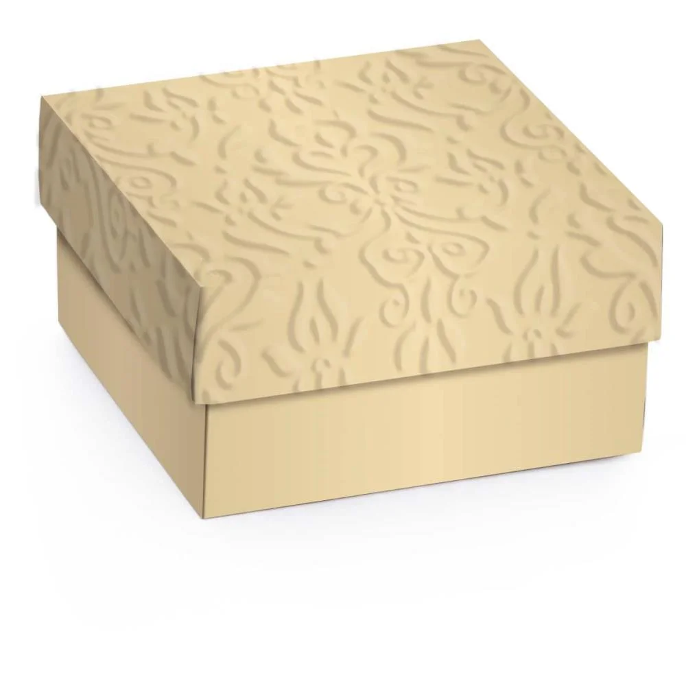 Caixa Para Presente Com Tampa Mini C/Relevo Ouro G 12Cm. Cromus (Pct.c/10) - imagem 2