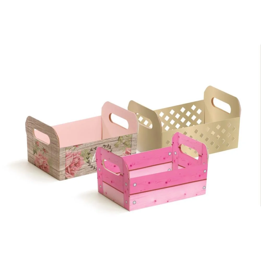 Cesta De Papel Caixote G 25X19X10Cm.decorado Cromus (Pct.c/10) - imagem 3