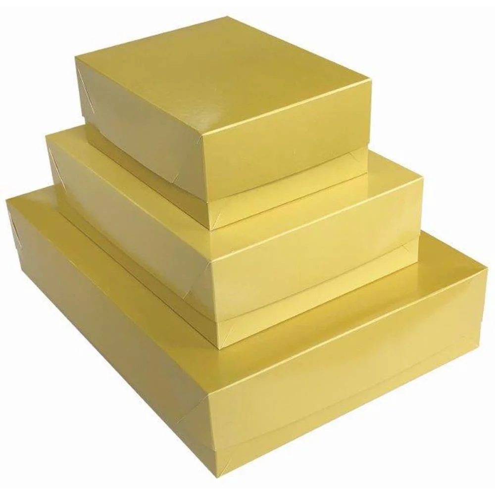 Caixa Para Presente Com Tampa Gd 35X25,5X7,5 Dourado Cristina (Pct.c/05) - imagem 2