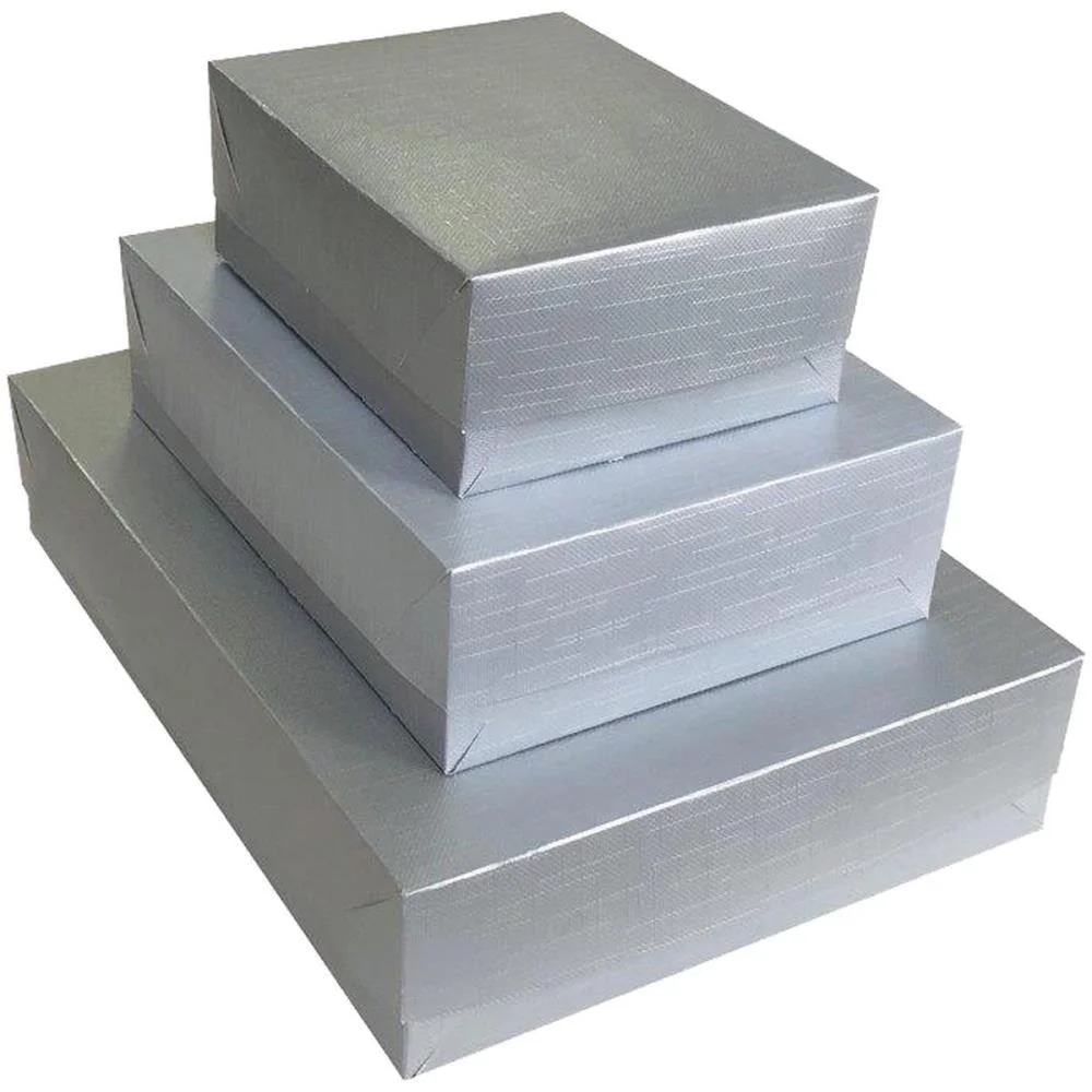 Caixa Para Presente Com Tampa Viena Gd 25,5X35X7,5 Prata Cristina (Pct.c/10) - imagem 3