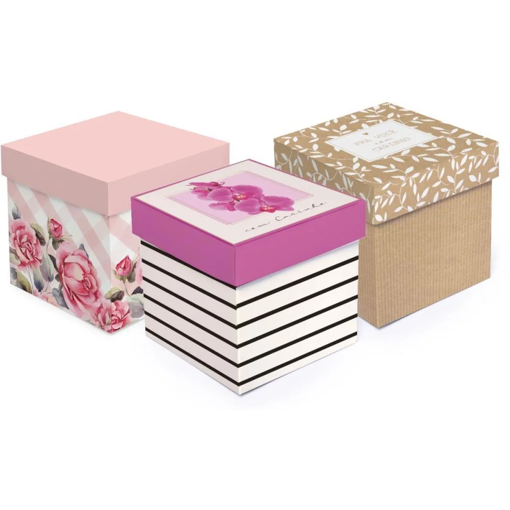Caixa Para Presente Com Tampa 17X17X17Cm (S) Cromus (Pct.c/10) - imagem 4