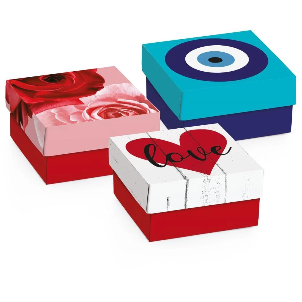 Caixa Para Presente Com Tampa Mini Quadr. P 6,5X6,5X3,5 (S) Cromus (Pct.c/10) - imagem 3