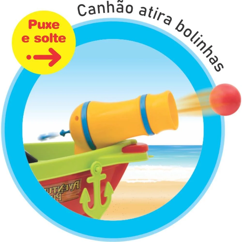 Brinquedo Educativo Barco Aventura Pirata 43Cm. Merco Toys (Unidade) - imagem 5
