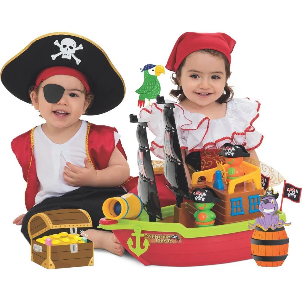 Brinquedo Educativo Barco Aventura Pirata 43Cm. Merco Toys (Unidade) - imagem 8