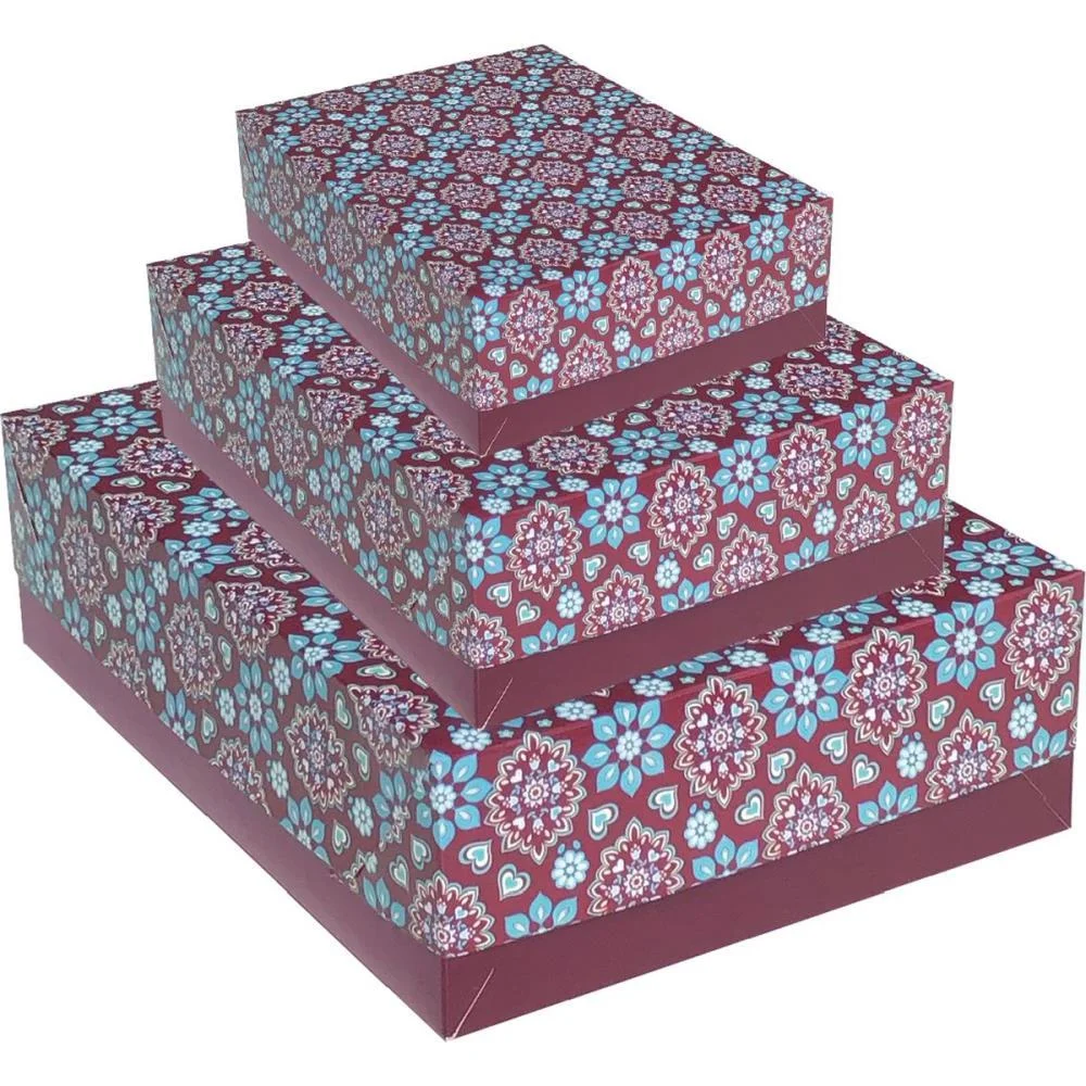 Caixa Para Presente Com Tampa Md 26X19X7,5 Arabesco (S) Cristina (Pct.c/16) - imagem 6