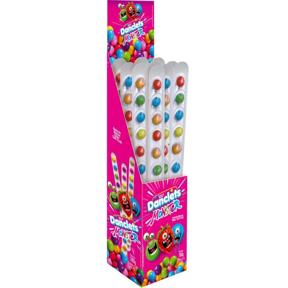 Doce Danclets Regua Monsters T.frut Danilla Foods (Dp.c/15) - imagem 2