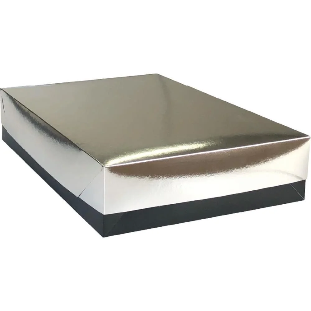 Caixa Para Presente Com Tampa Capri Gd 35X25,5X7,5 Prata Cristina (Pct.c/10) - imagem 3