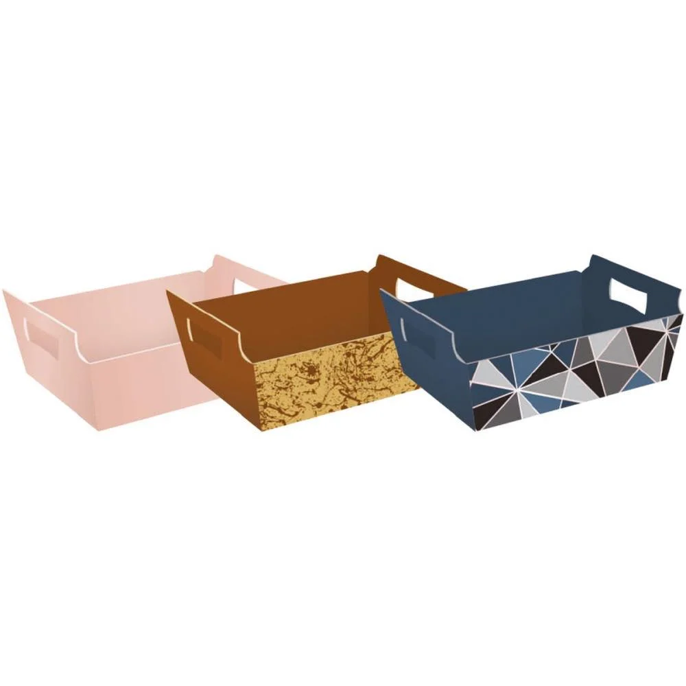 Cesta De Papel Decorada Tam Mg 27X18,5X9,5Cm. Packpel (Pct.c/10) - imagem 2