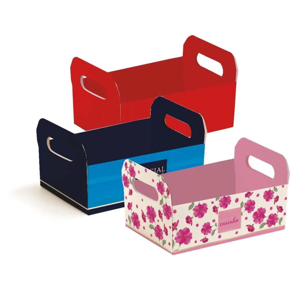 Cesta De Papel Caixote M 22X15X8Cm. (S) Packpel (Pct.c/10) - imagem 2