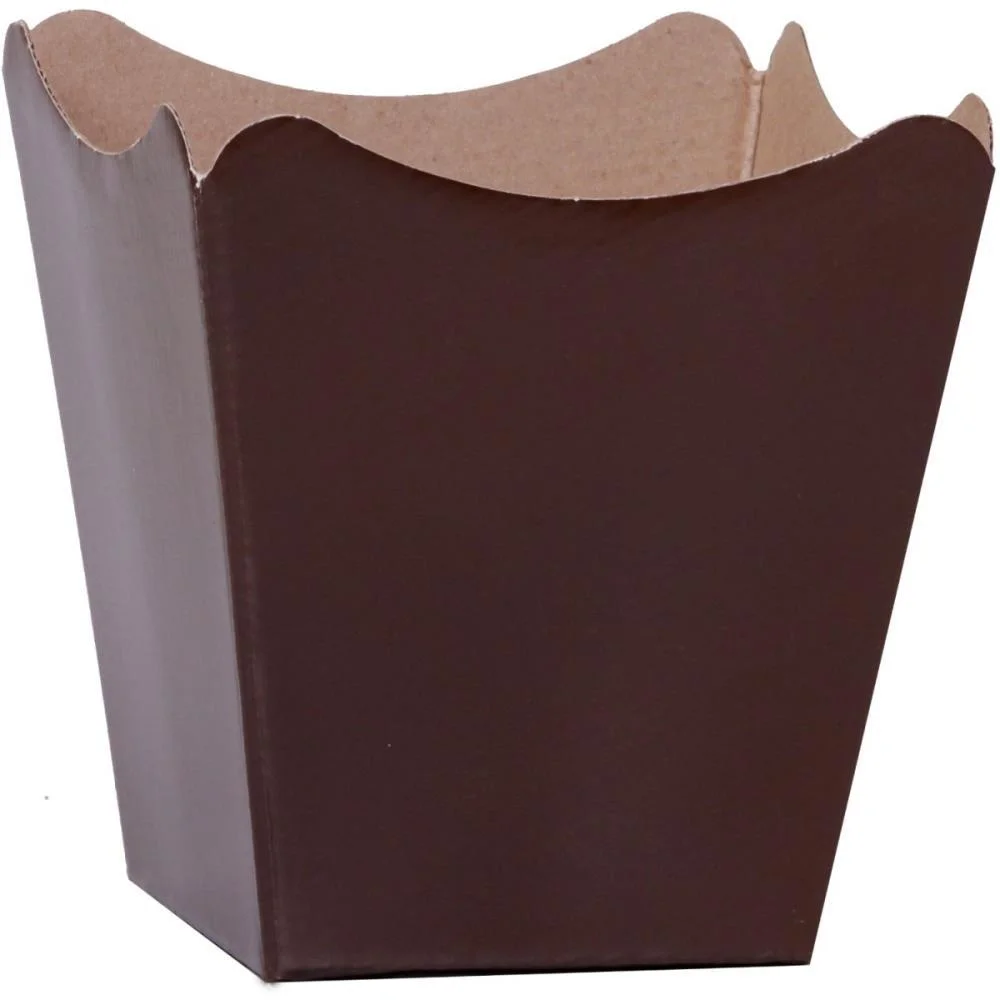 Cachepot Paper Liso Pote 11 Marrom 11X11X9Cm Xingo Embalagens (Pct.c/10) - imagem 2
