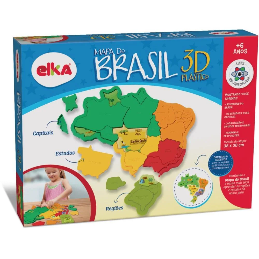 Brinquedo Para Montar Mapa Do Brasil Elka (Unidade) - imagem 3
