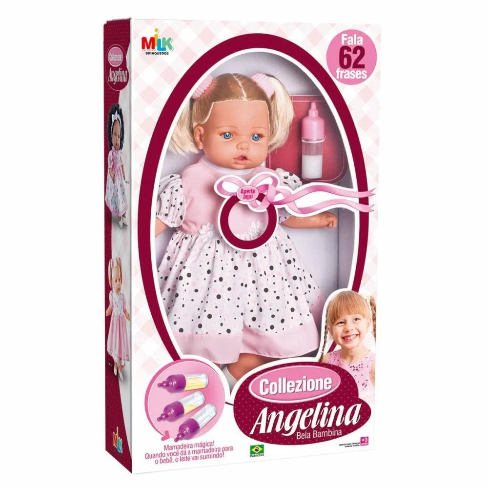 Boneca Com Mecanismo Angelina Loira 62 Frases 48Cm. Milk (Unidade) - imagem 3
