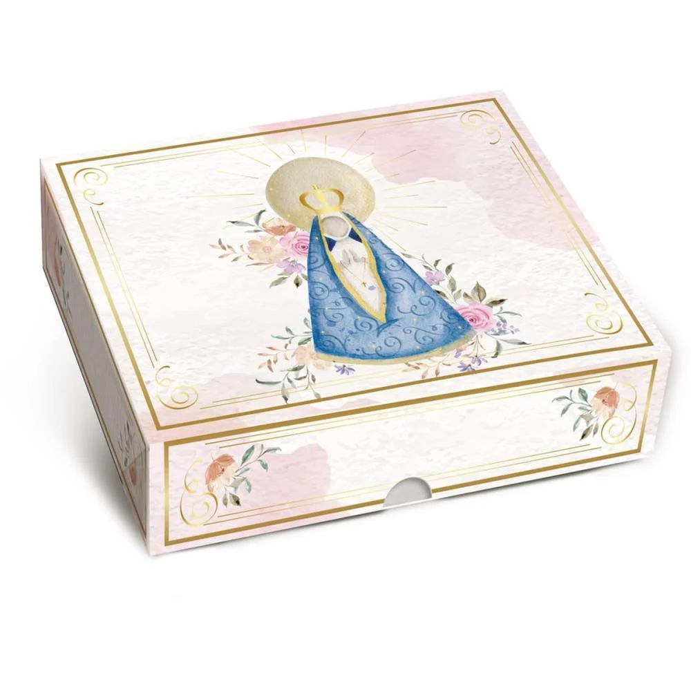Caixa Para Presente Com Tampa Nossa Senhora P 17X13,5X4,5Cm Cromus (Pct.c/10) - imagem 3