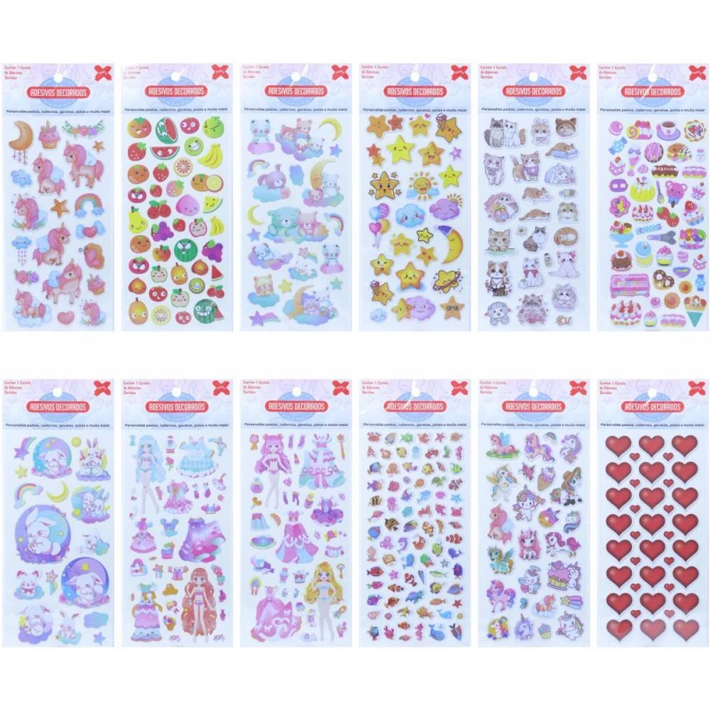 Adesivos Decorados 10X24Cm. Girls Cartela Sortida Make+ (Pct.c/24) - imagem 2
