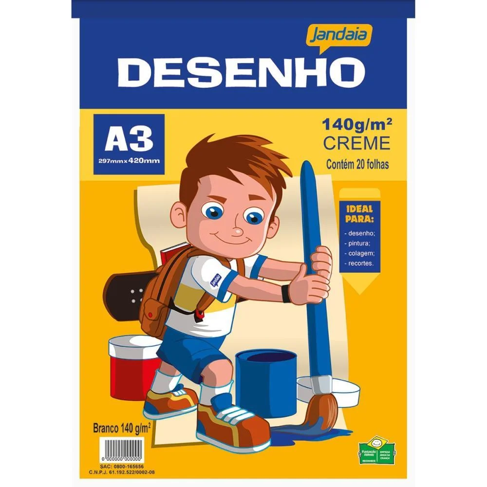 Bloco Tecnico Sem Margem Desenho A3 140 G 20 Fls Creme Jandaia (Pct.c/05) - imagem 2