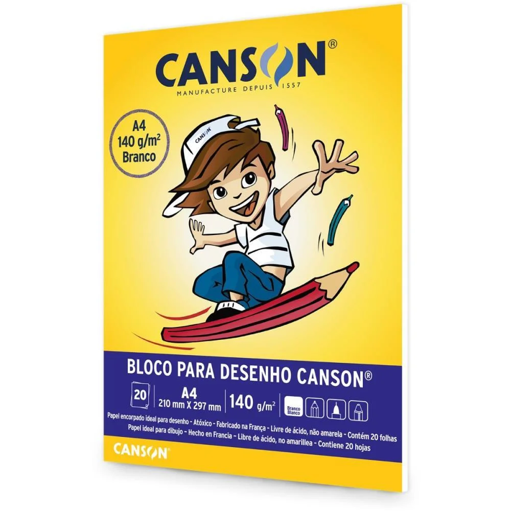 Bloco Tecnico Sem Margem Desenho A4 140G.20Fls.branco Canson (Pct.c/10) - imagem 4