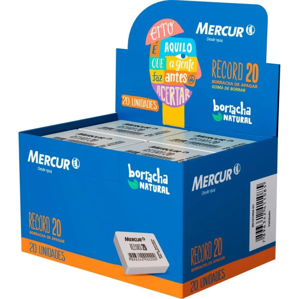 Borracha Branca 20 Record Branca Mercur (Cx.c/20) - imagem 2