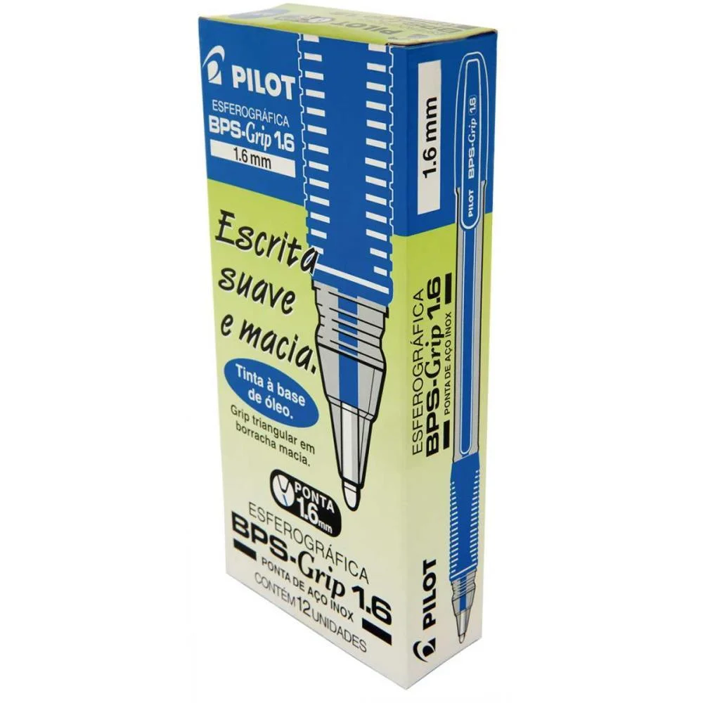 Caneta Esferografica Bps-Grip 1.6Mm Azul Pilot (Cx.c/12) - imagem 3
