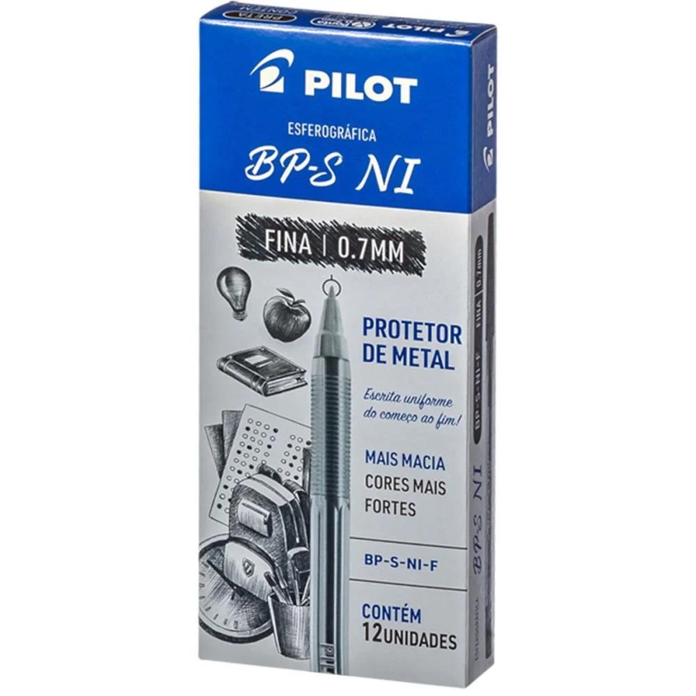 Caneta Esferografica Bp-S 0.7Mm Preta Pilot (Cx.c/12) - imagem 2