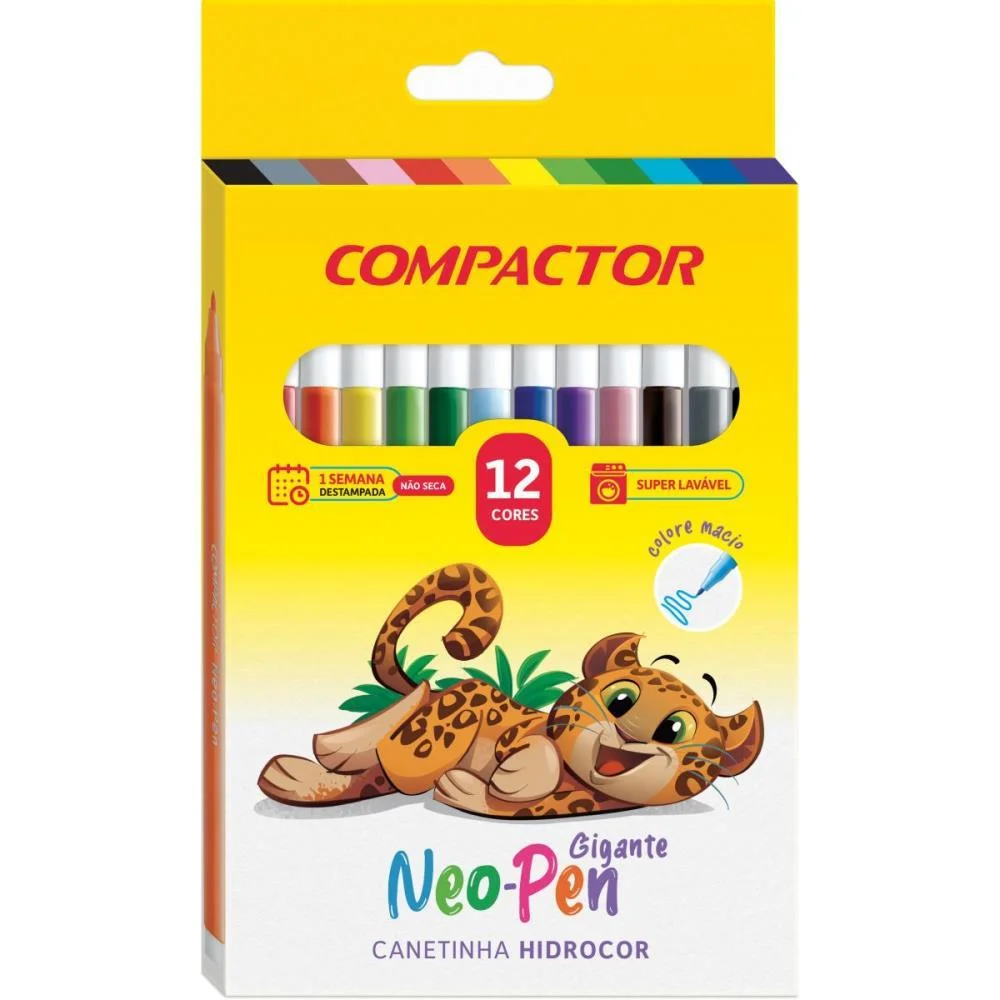 Caneta Hidrografica Neo-Pen Gigante 12 Cores Compactor (Pct.c/05) - imagem 2