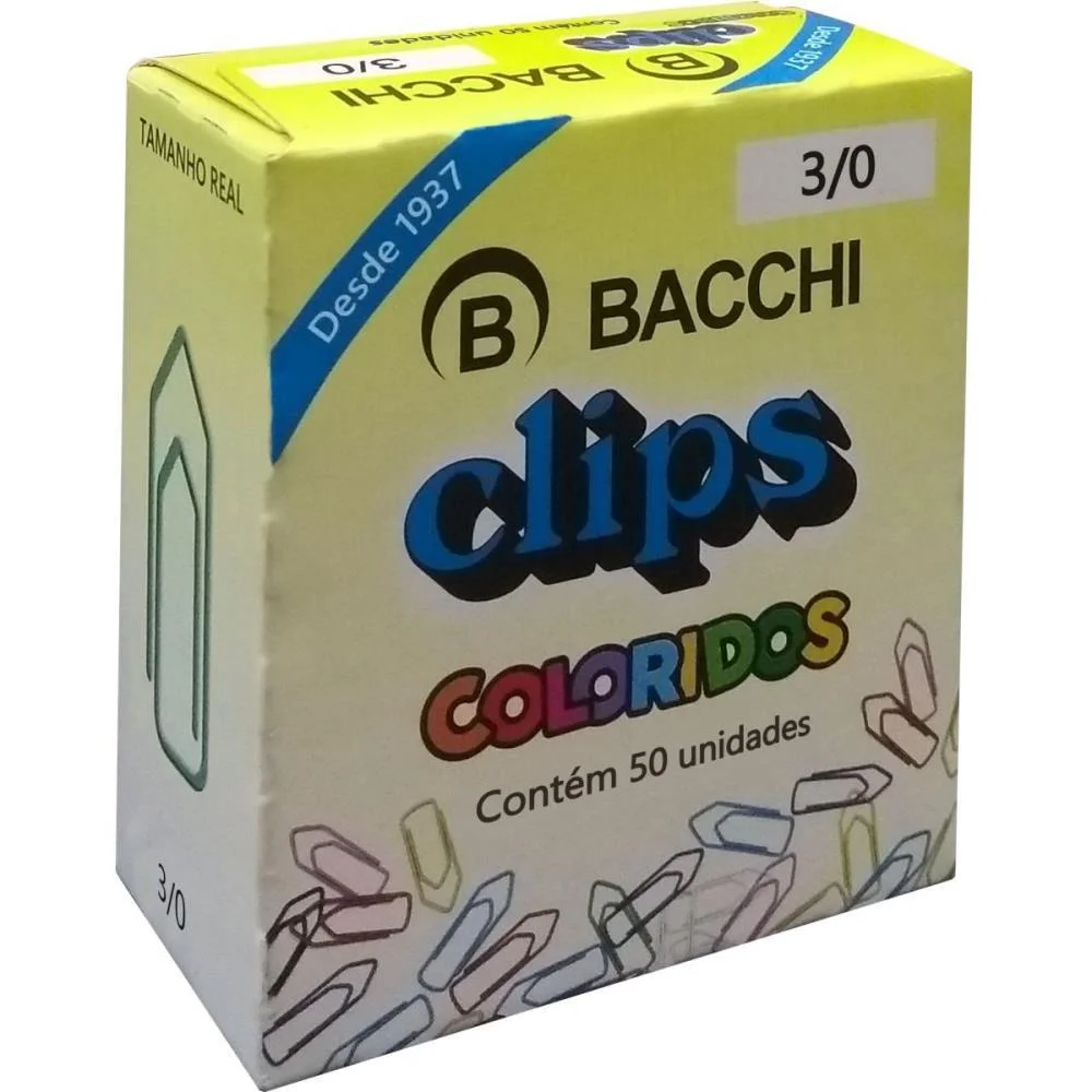 Clipe Colorido Ref.3/0 C/ 50 Unidades Bacchi (Pct.c/10) - imagem 4