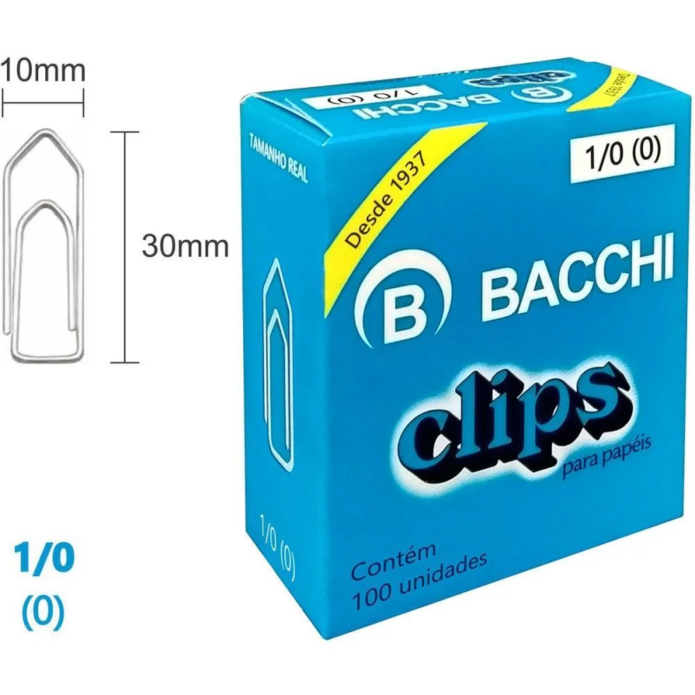Clipe Galvanizado Aco 1/0 (0) 100 Unidades Bacchi (Pct.c/10) - imagem 3