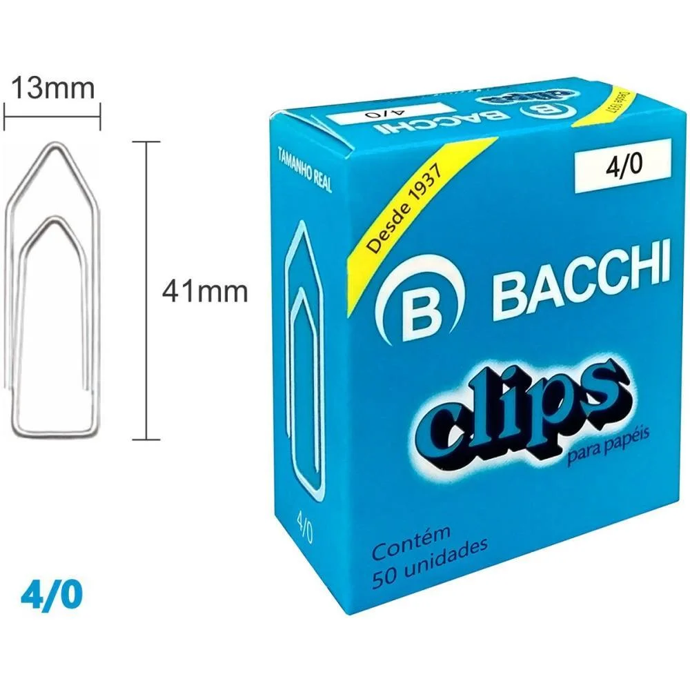 Clipe Galvanizado Aco 4/0 50 Unidades Bacchi (Pct.c/10) - imagem 2