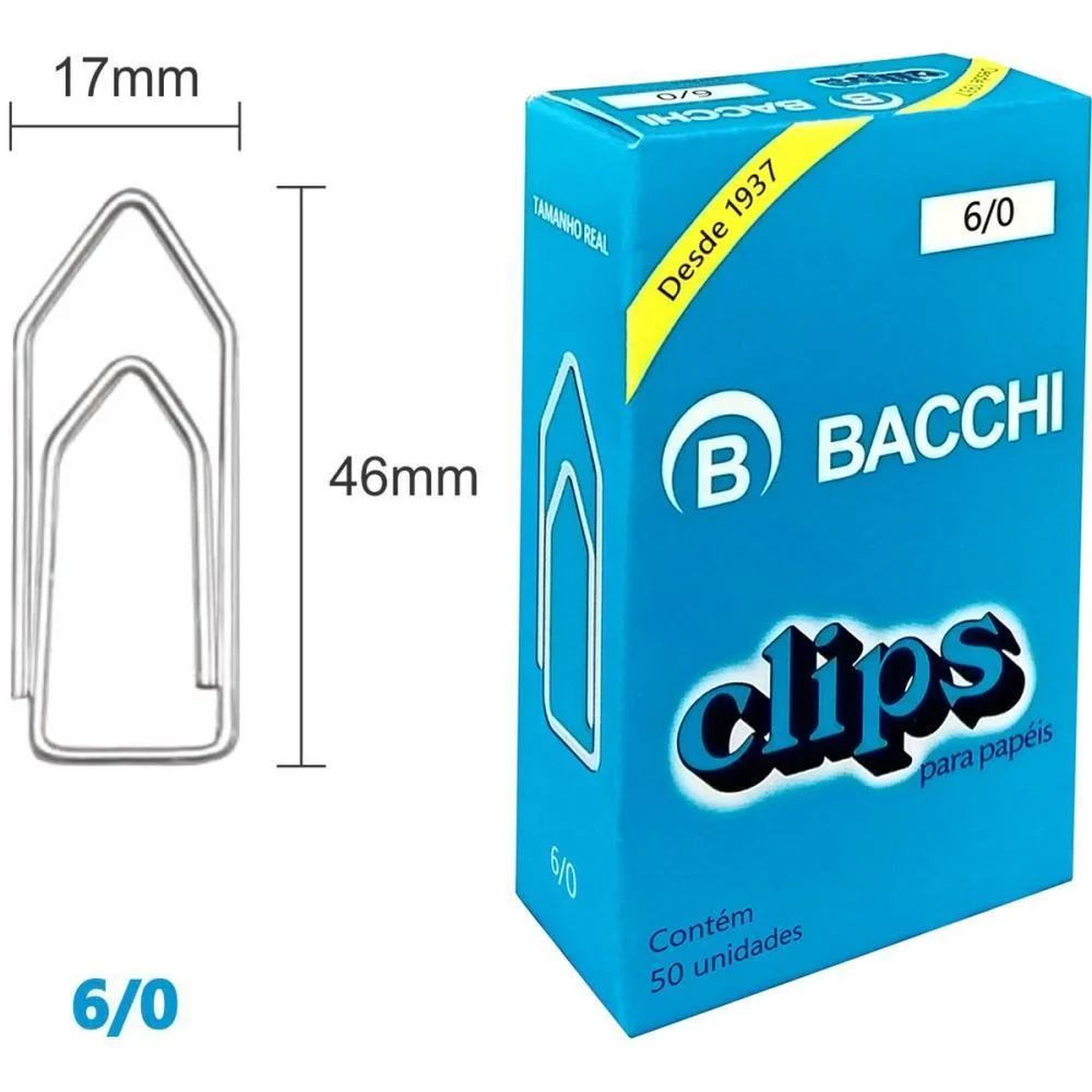Clipe Galvanizado Aco 6/0 50 Unidades Bacchi (Pct.c/10) - imagem 2