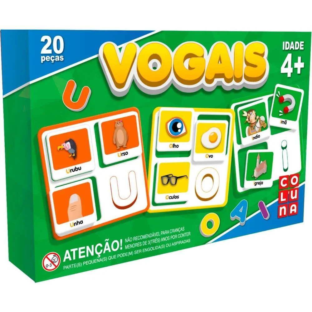 Brinquedo Pedagogico Vogais 20 Pecas Coluna (Unidade) - imagem 2