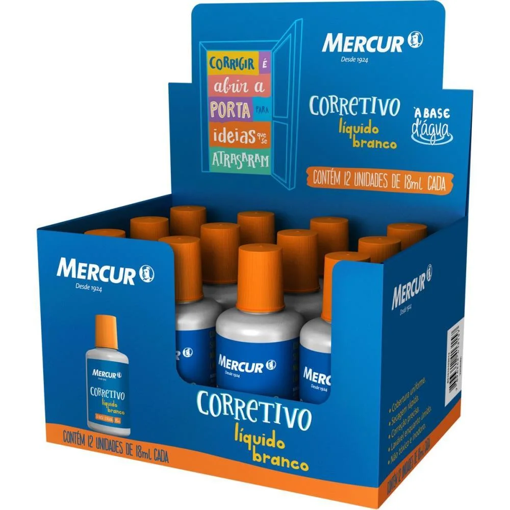 Corretivo 18Ml Branco Mercur (Cx.c/12) - imagem 3