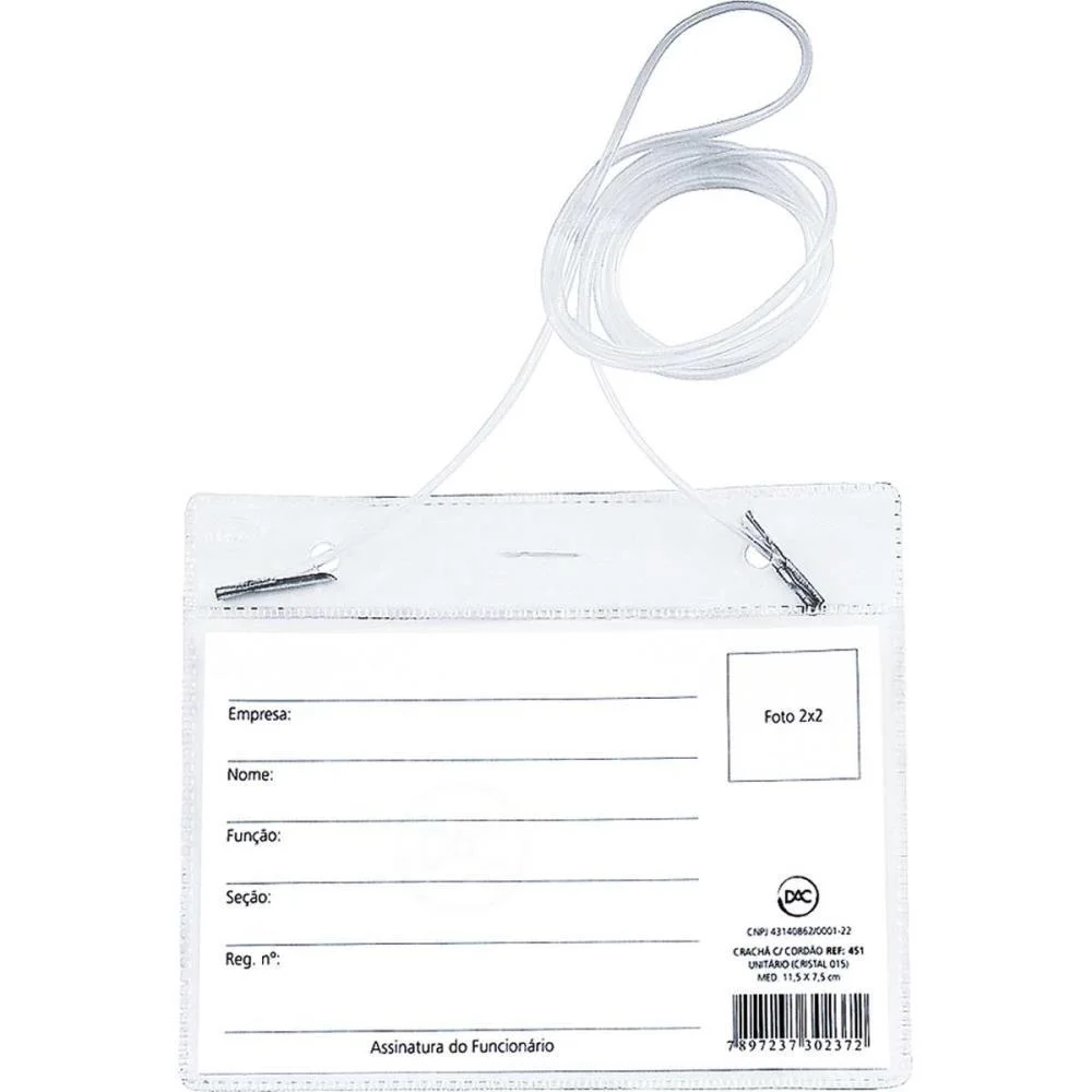 Cracha Com Cordao Pvc 11,5X7,5 Cm.(0,15) Dac (Pct.c/50) - imagem 2