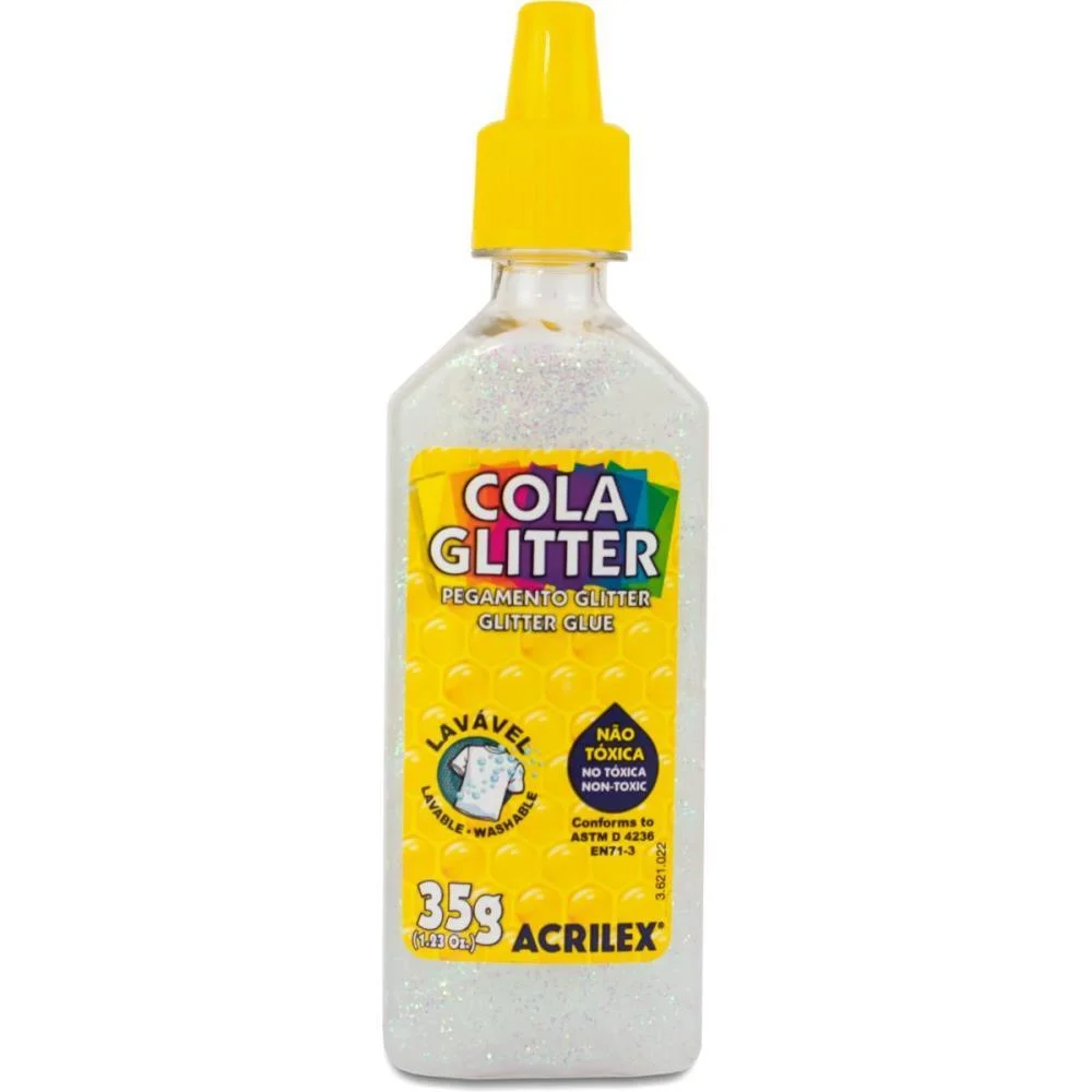 Cola Com Glitter Tubo 35G. Cristal Acrilex (Duzia) - imagem 2