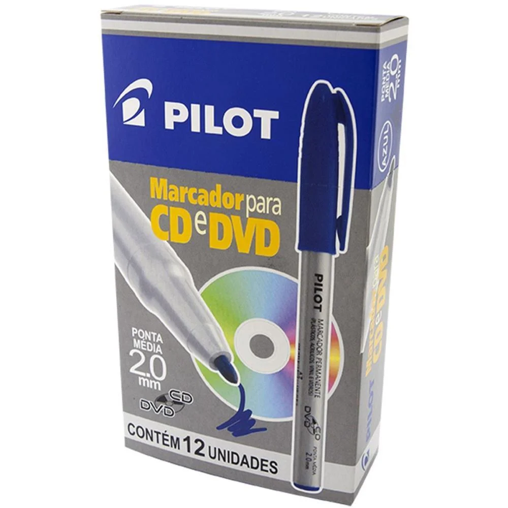 Caneta Para Cd 2.0Mm Ponta Media Azul Pilot (Cx.c/12) - imagem 3