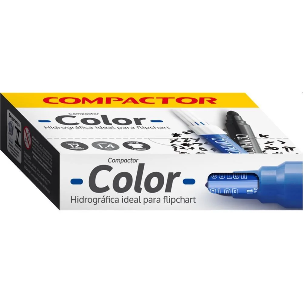 Caneta Hidrografica Jumbo Compactor Color Avulso Azul Compactor (Cx.c/12) - imagem 2