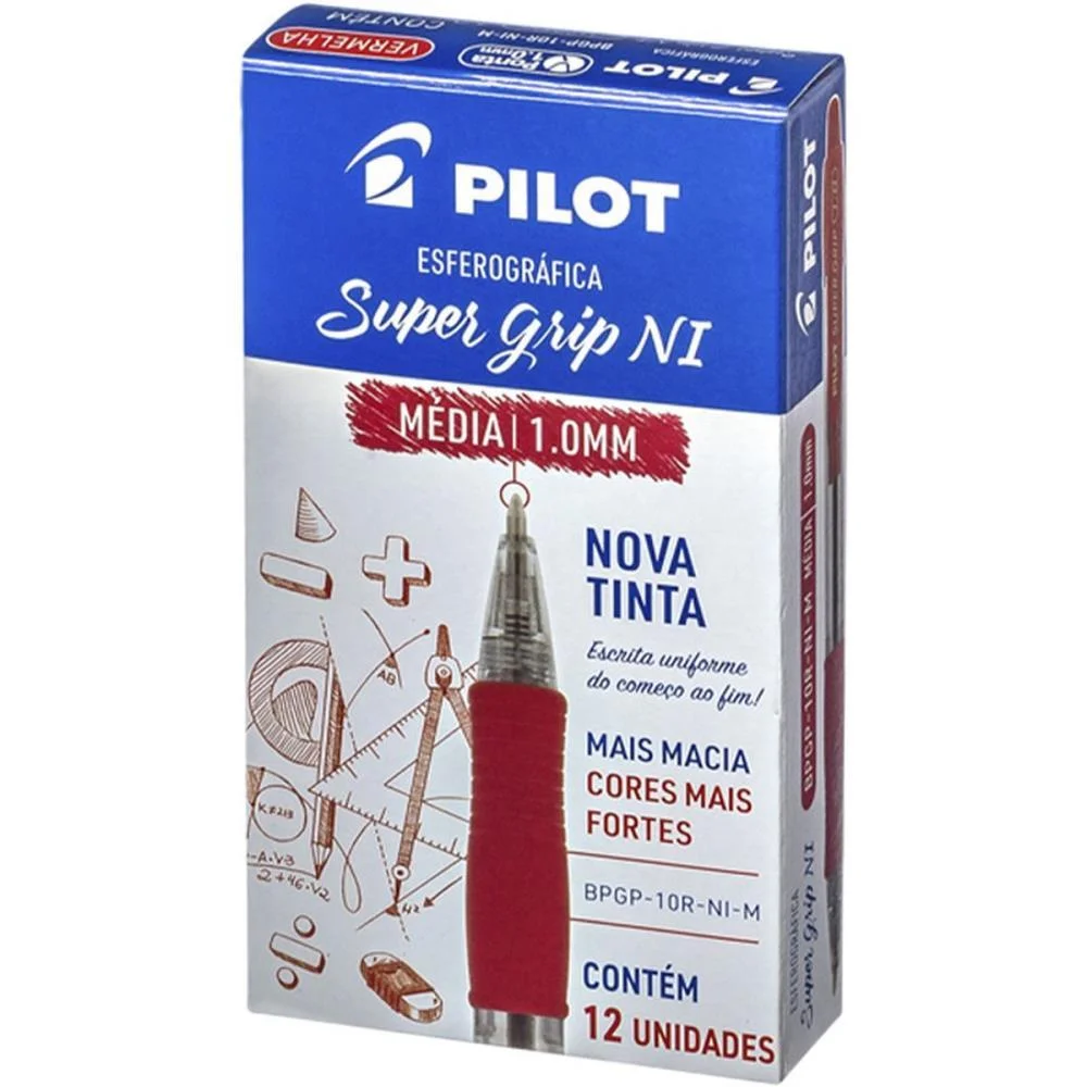 Caneta Esferografica Retratil Bpgp-S Supergrip 1.0Mm Vermelh Pilot (Cx.c/12) - imagem 2