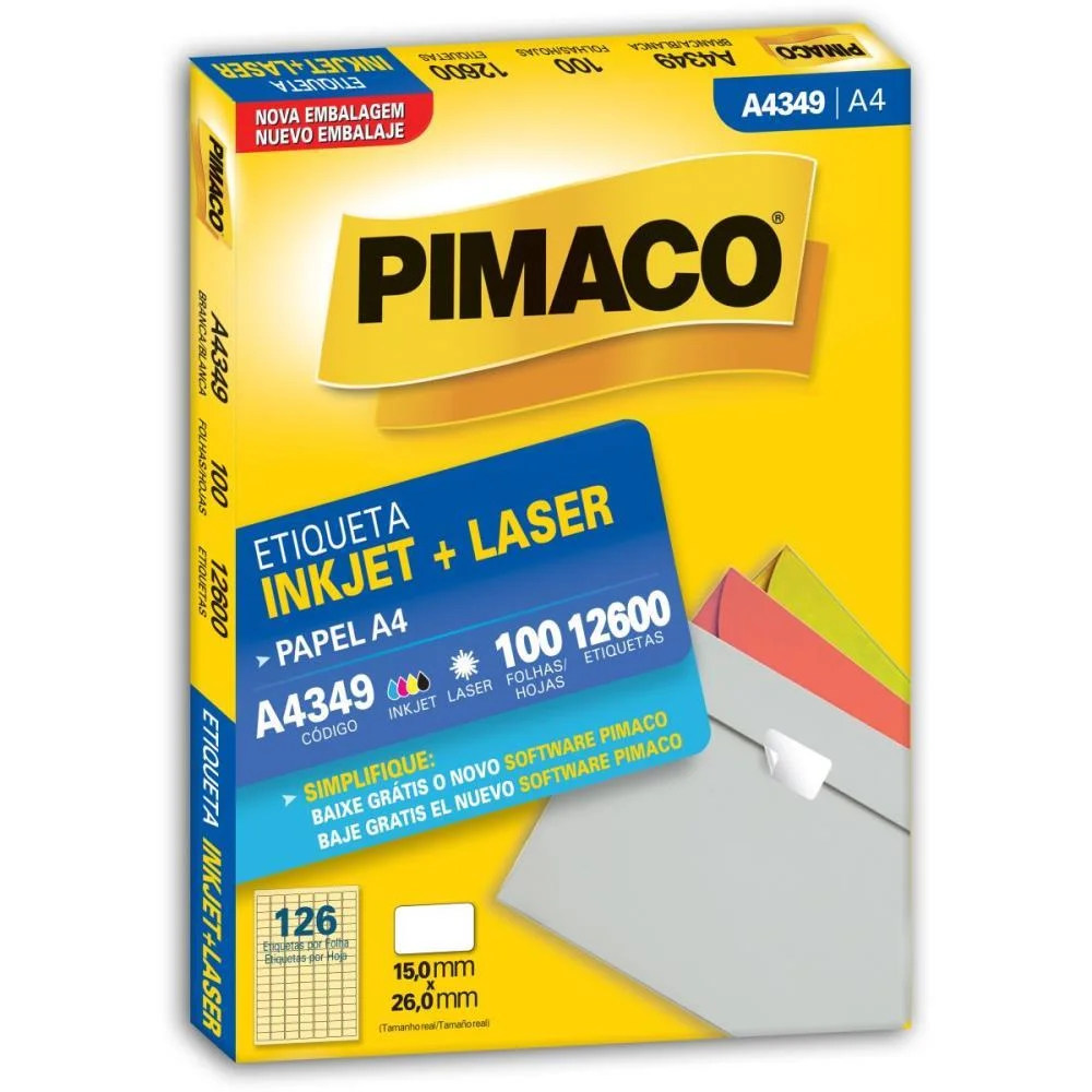 Etiqueta A4 A4349 100 Fls 15,0 X 26,0 Mm Pimaco (Cx.c/12600) - imagem 3