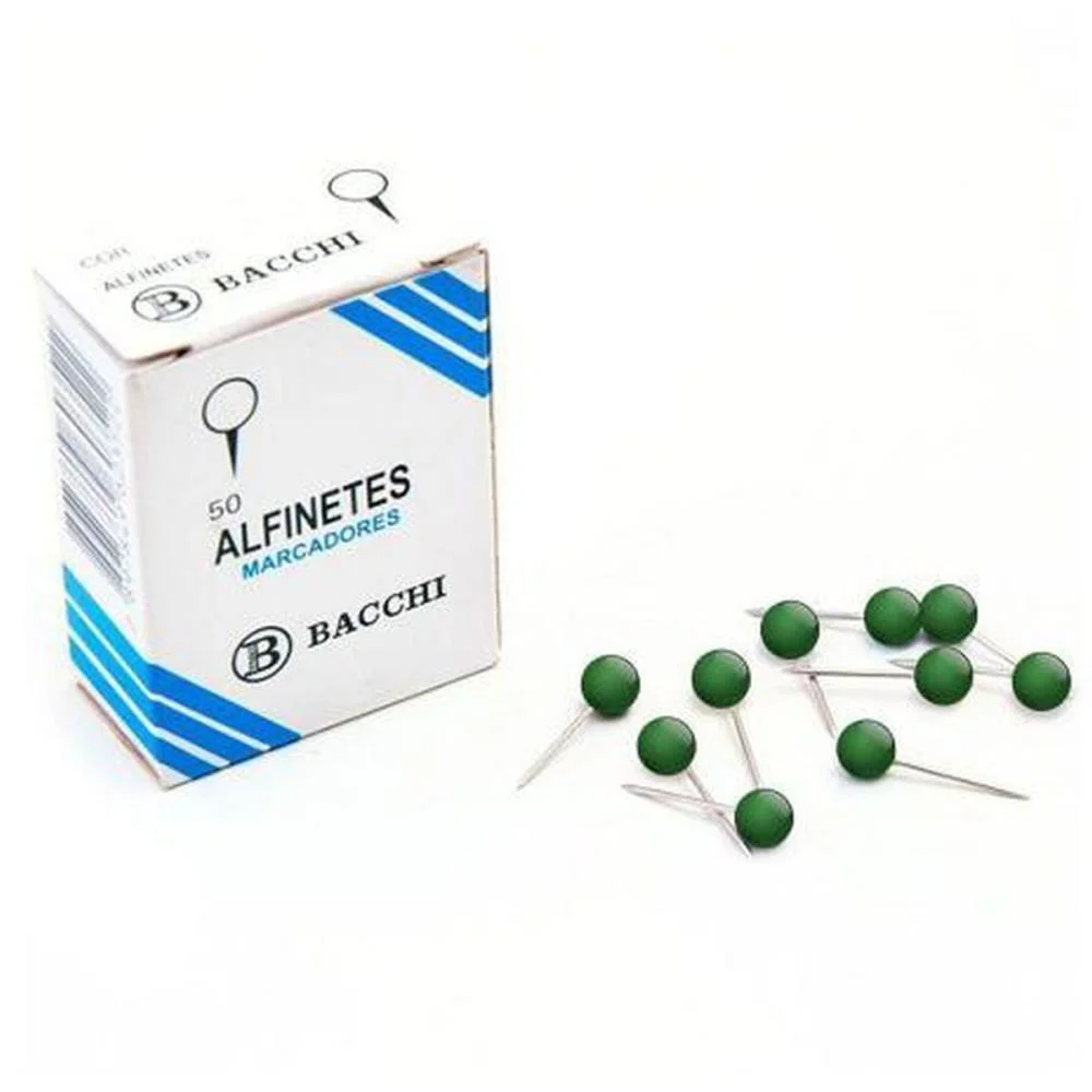 Alfinete Mapa Verde Cx.c/50Pcs. Bacchi (Pct.c/10) - imagem 3