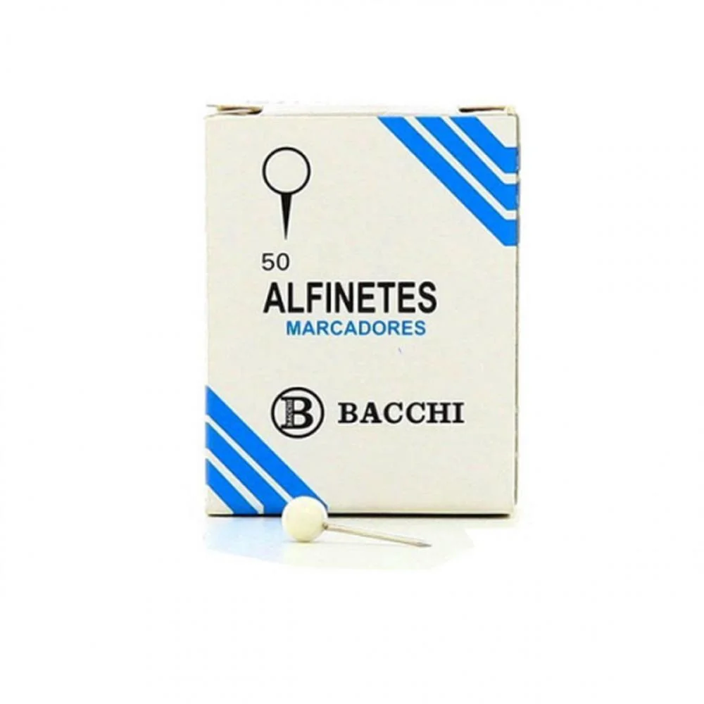 Alfinete Mapa Branco Cx.c/50Pcs. Bacchi (Pct.c/10) - imagem 2
