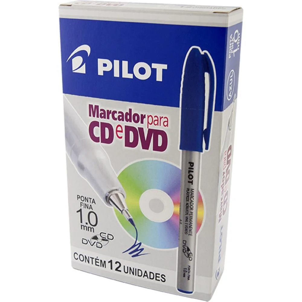 Caneta Para Cd 1.0Mm Ponta Fina  Azul Pilot (Cx.c/12) - imagem 2