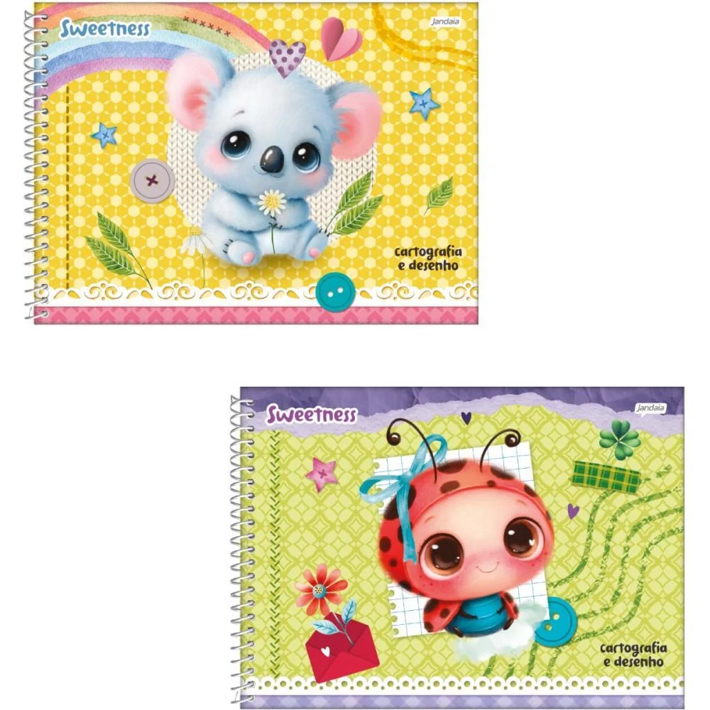 Caderno Desenho Univ Capa Dura Sweetness 80Fls. Jandaia (Pct.c/04) - imagem 2