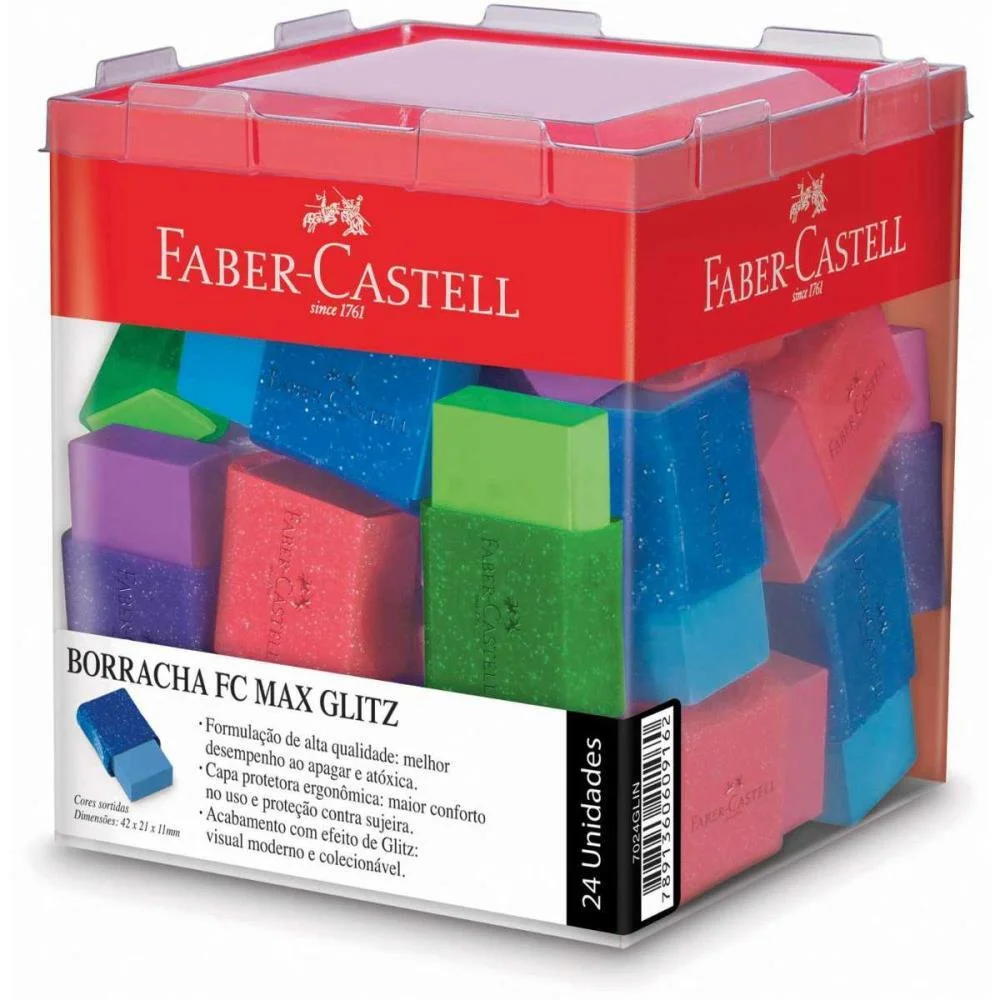 Borracha Colorida Fc Max Glitz 6 Cores (S) Faber-Castell (Dp.c/24) - imagem 2