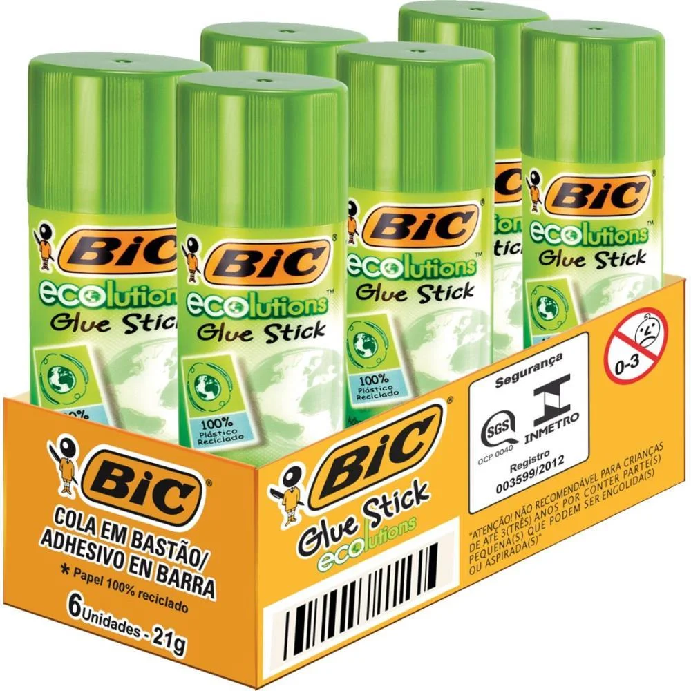 Cola Em Bastao Ecolutions 21G Bic (Pct.c/06) - imagem 2