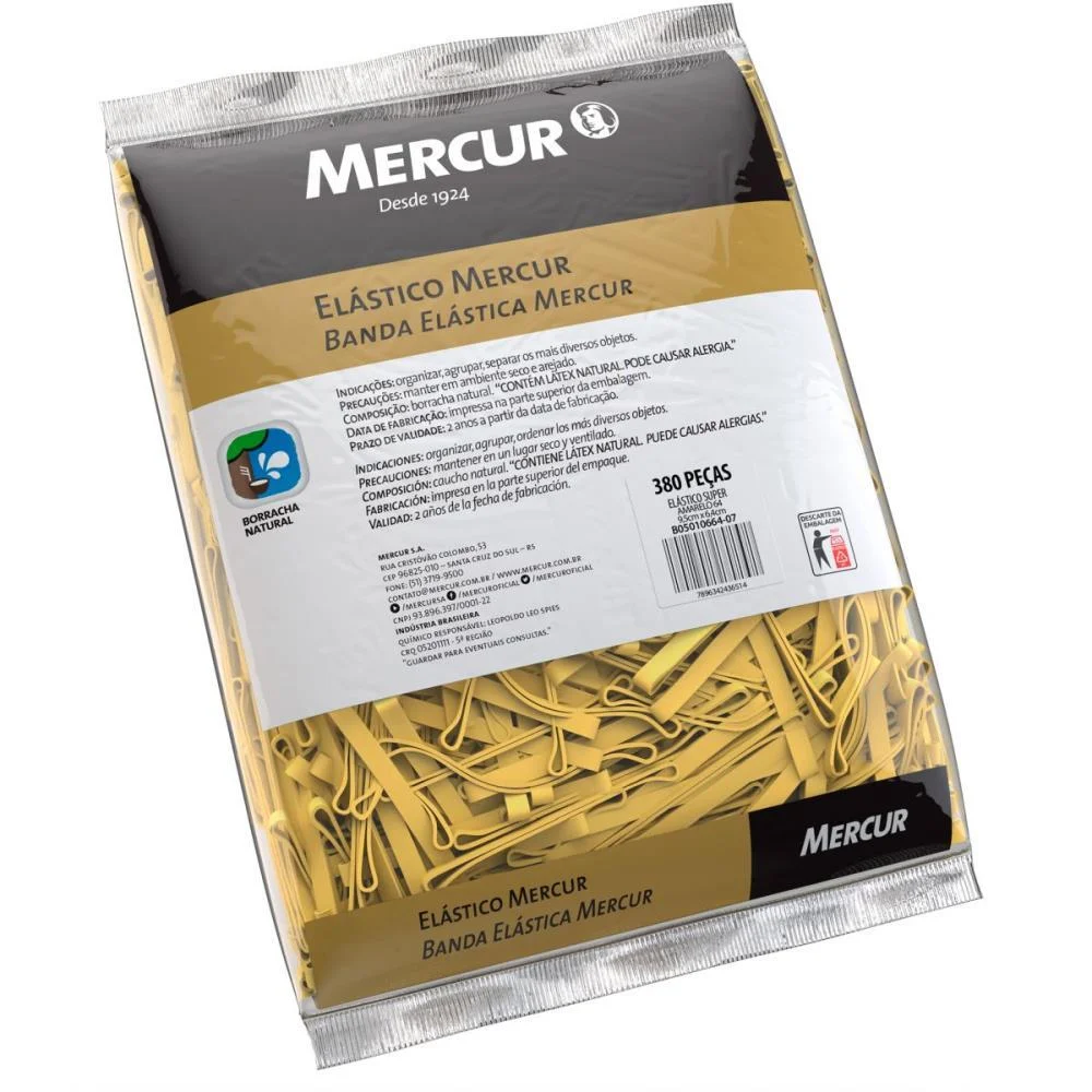 Elastico Amarelo N.64 Super 1 Kg. Largo 380Pcs Mercur (Kilo) - imagem 3