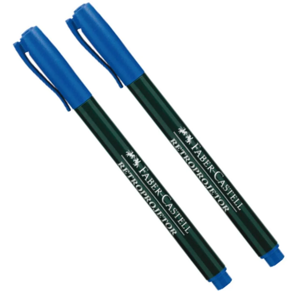 Caneta Retroprojetor 1.0Mm Media Azul Faber-Castell (Cx.c/12) - imagem 2
