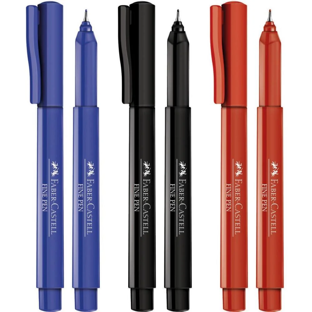 Caneta Com Ponta Porosa Fine Pen 0,4Mm Ultra Fina Pret Faber-Castell (Cx.c/12) - imagem 4