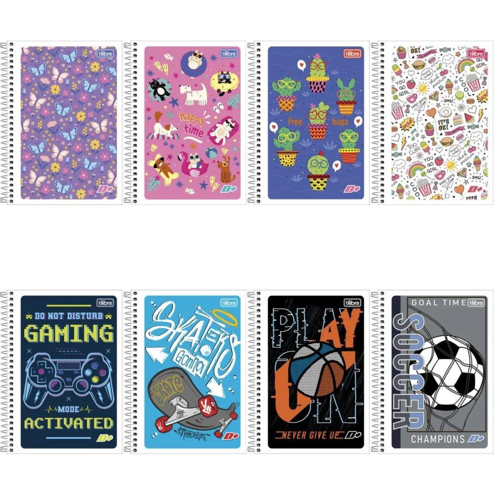 Caderno Espiral 1/4 Flexivel D+ 96 Folhas Masc/Fem. Tilibra (Pct.c/10) - imagem 3
