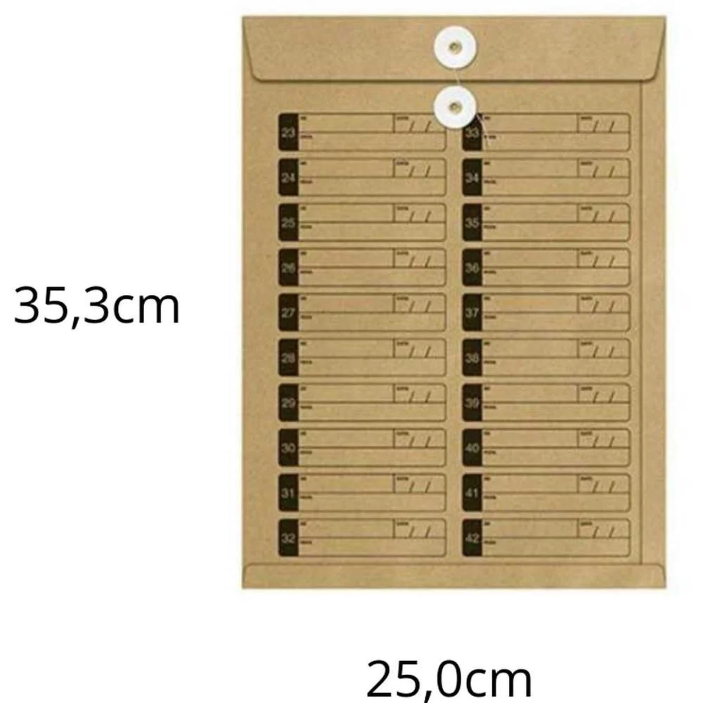 Envelope Saco Natural Vai-Vem C/Ilhos 250X353 Kn35V Scrity (Cx.c/100) - imagem 2