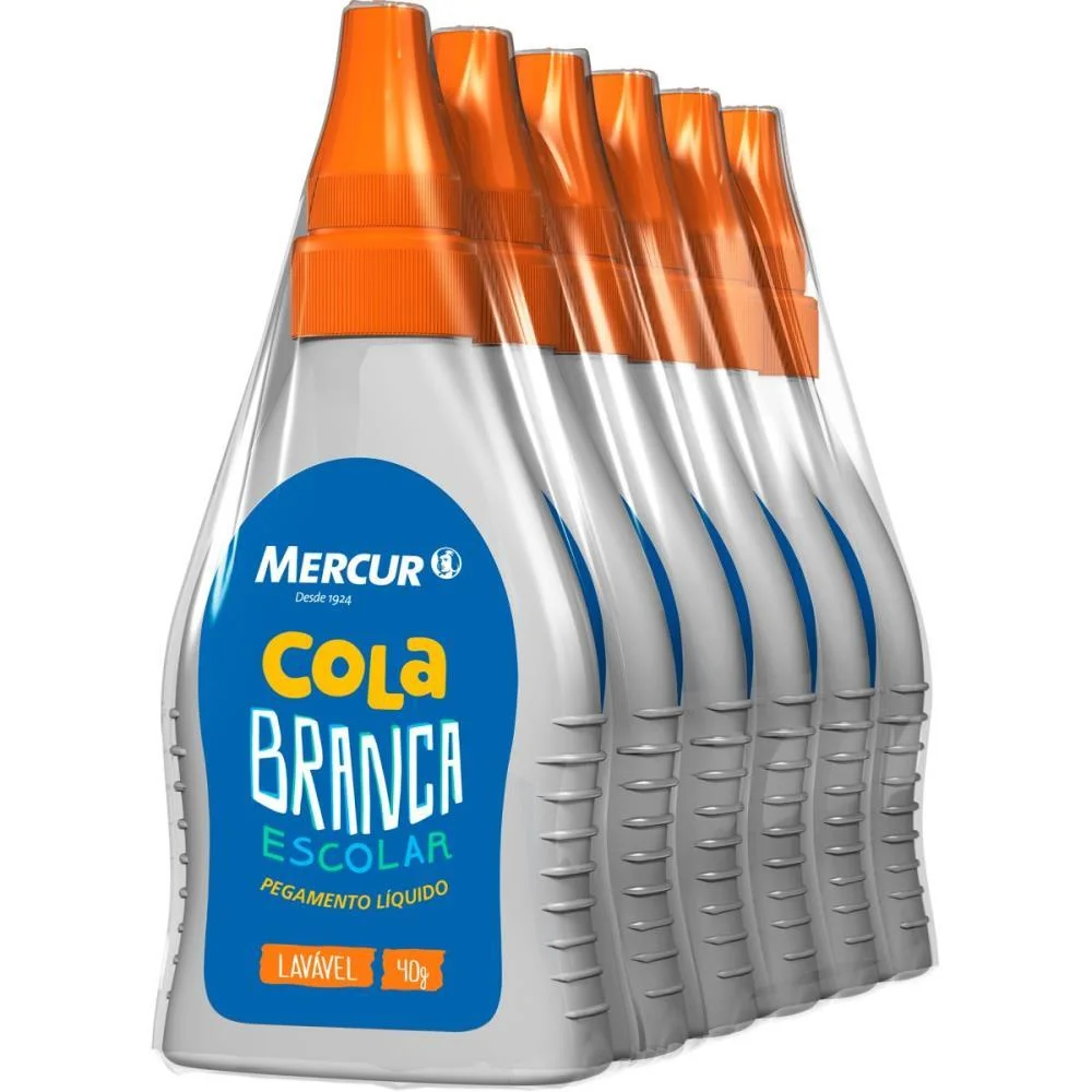 Cola Escolar 40G Branca Lavavel Mercur (Pct.c/06) - imagem 3