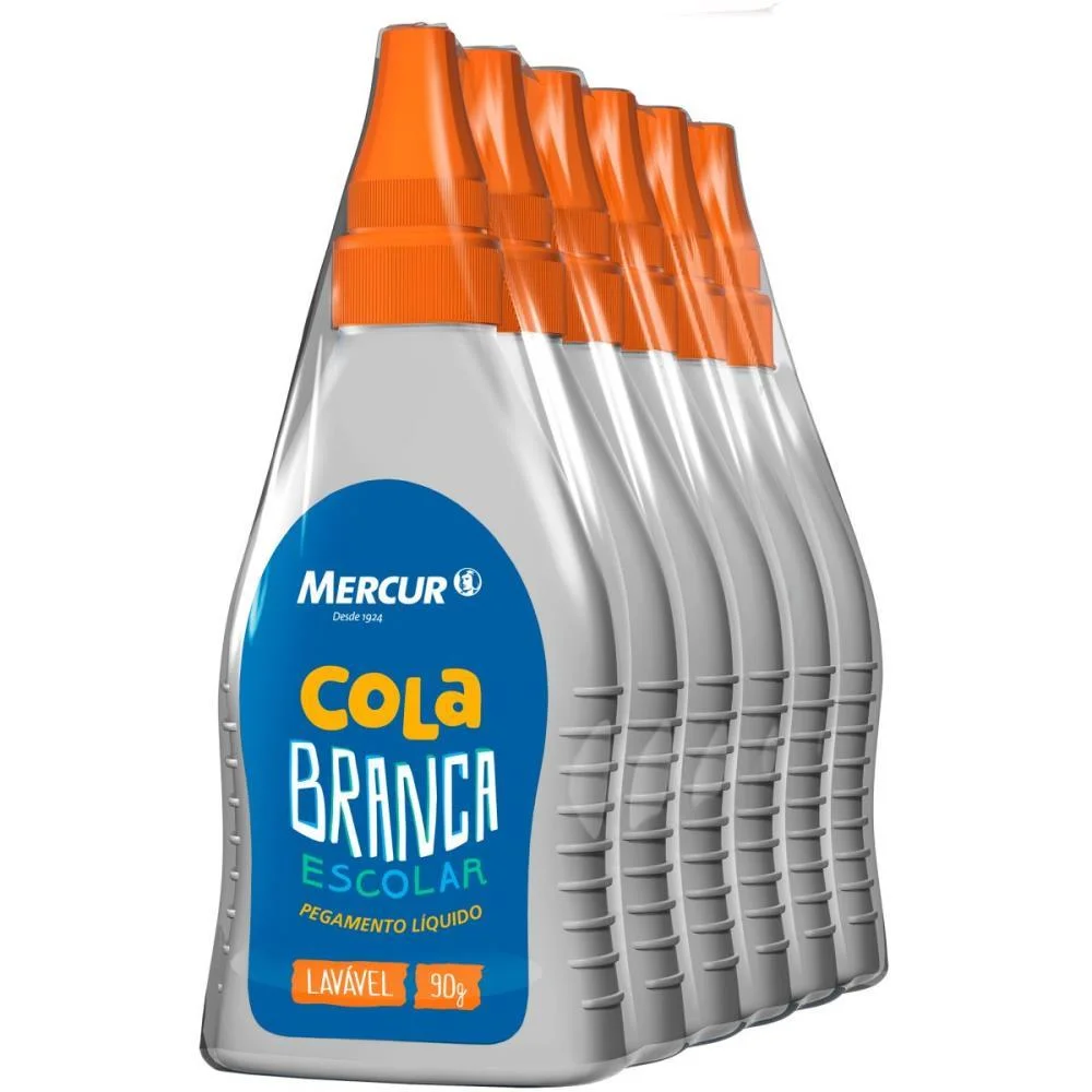 Cola Escolar 90G Branca Lavavel Mercur (Pct.c/06) - imagem 2