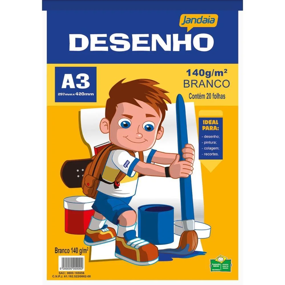 Bloco Tecnico Sem Margem Desenho A-3 140G.20Fls.branco Jandaia (Pct.c/05) - imagem 2